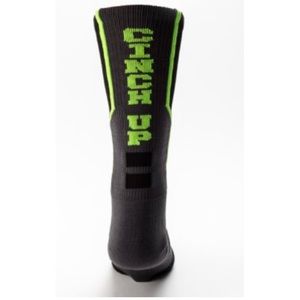 Cinch men’s black and green crew socks (large)